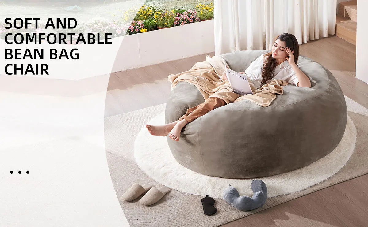 Giant Bean Bag Chair With Filling Included For Living Room