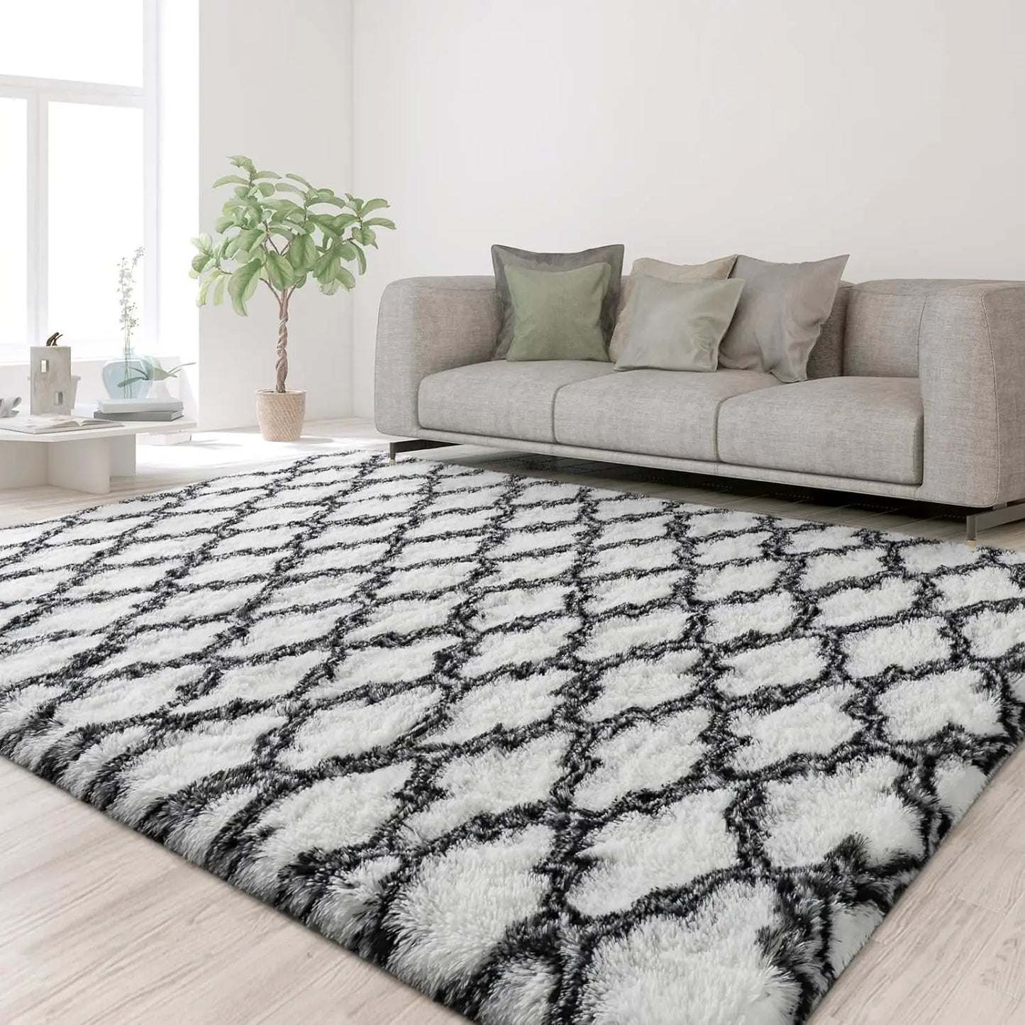 Large Shag Area Rugs for Bedroom Super Soft Plush Fluffy Carpet Non Slip Indoor Floor Rug for Kids Nursery Girl