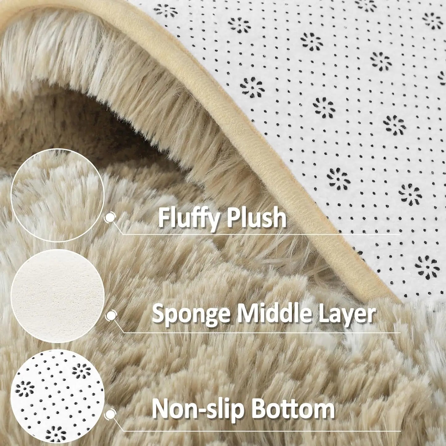 Large Shag Area Rugs for Bedroom Super Soft Plush Fluffy Carpet Non Slip Indoor Floor Rug for Kids Nursery Girl
