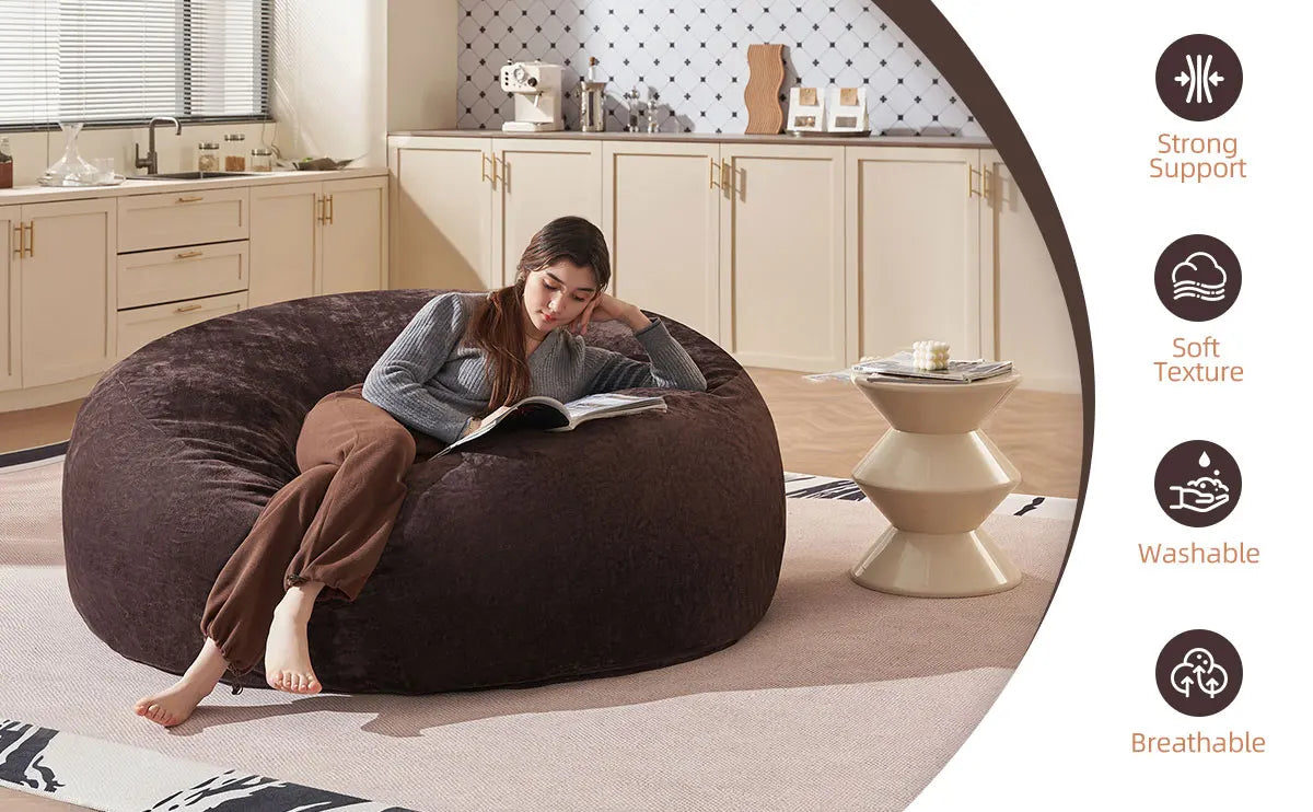 Giant Bean Bag Chair With Filling Included For Adults Living Room Bedroom Dorm
