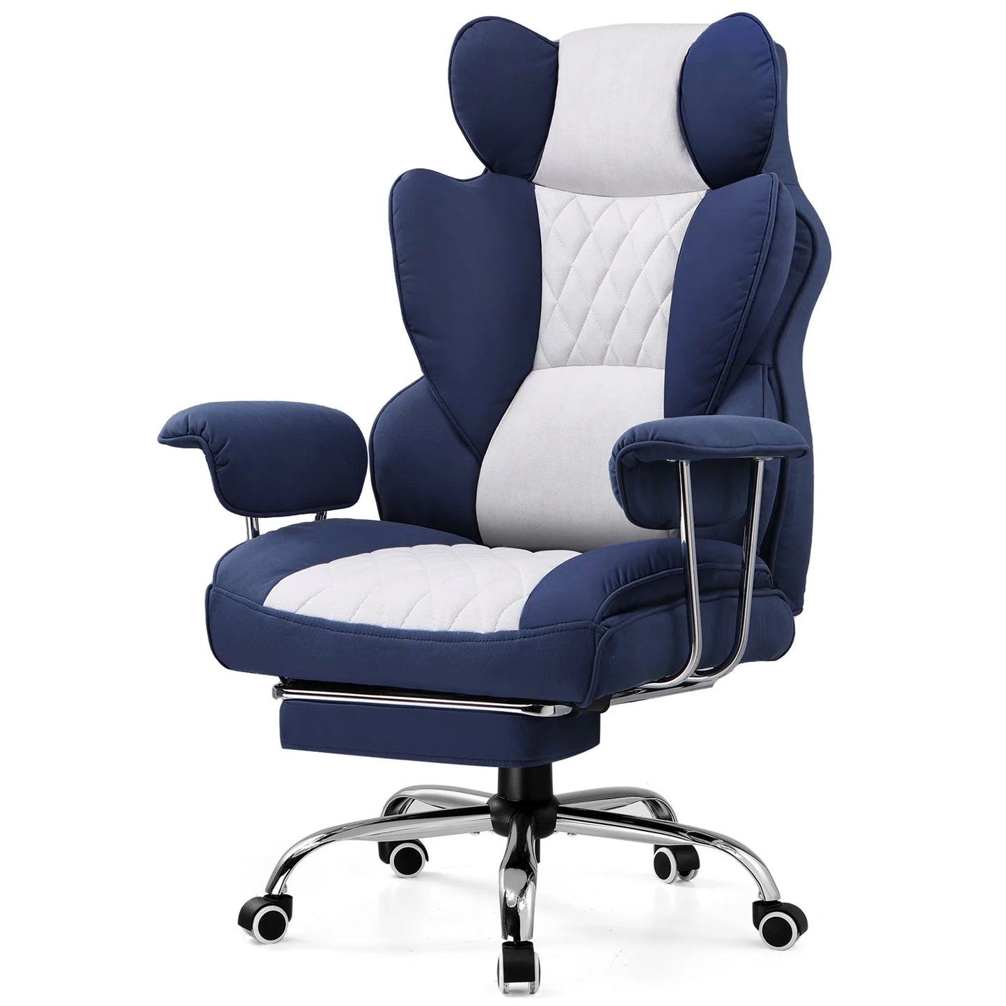 Big and Tall Gaming Chair With Pocket Spring Lumbar Support And Footrest