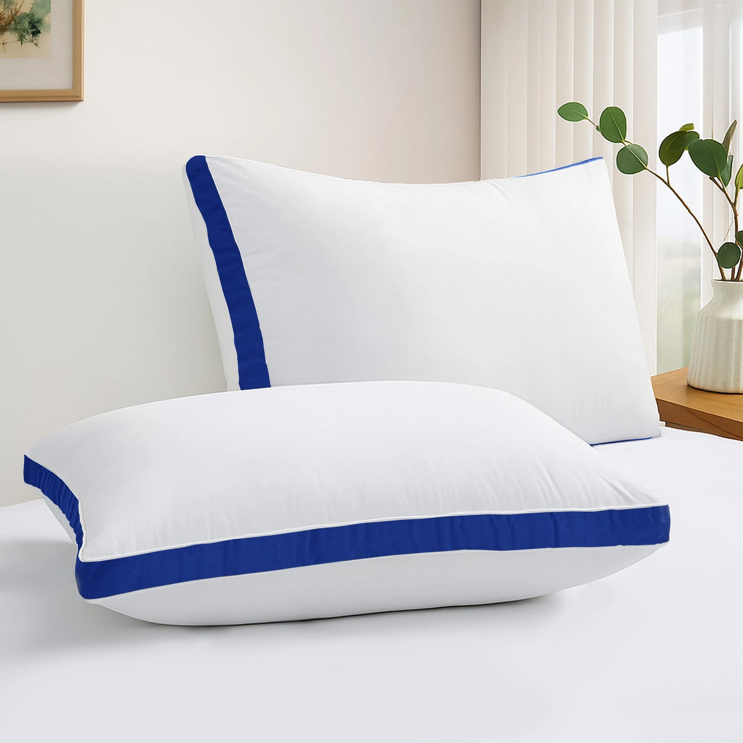 Lux Decor Bed Pillows Set Of 2 Hotel Quality Gusseted Down Alternative