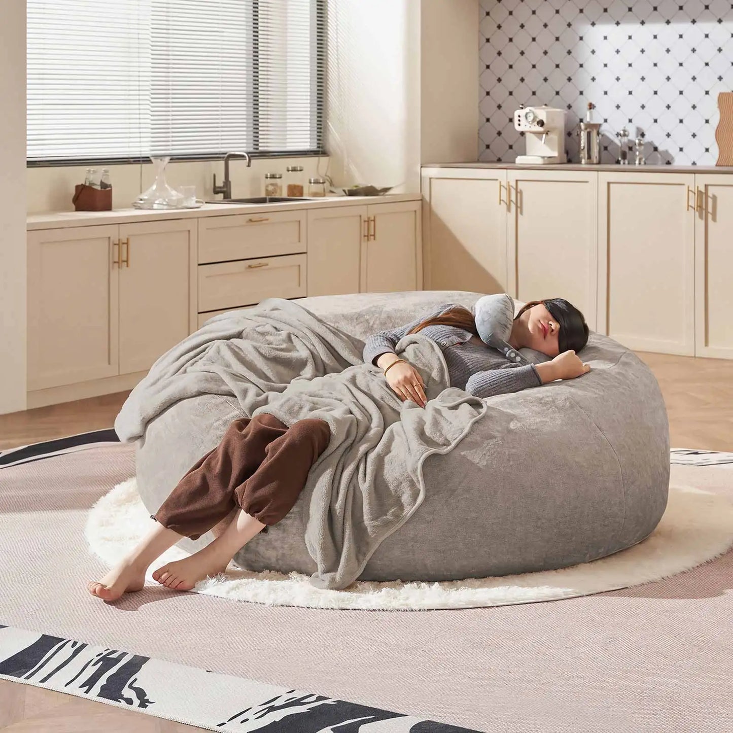 Giant Bean Bag Chair With Filling Included For Adults Living Room Bedroom Dorm