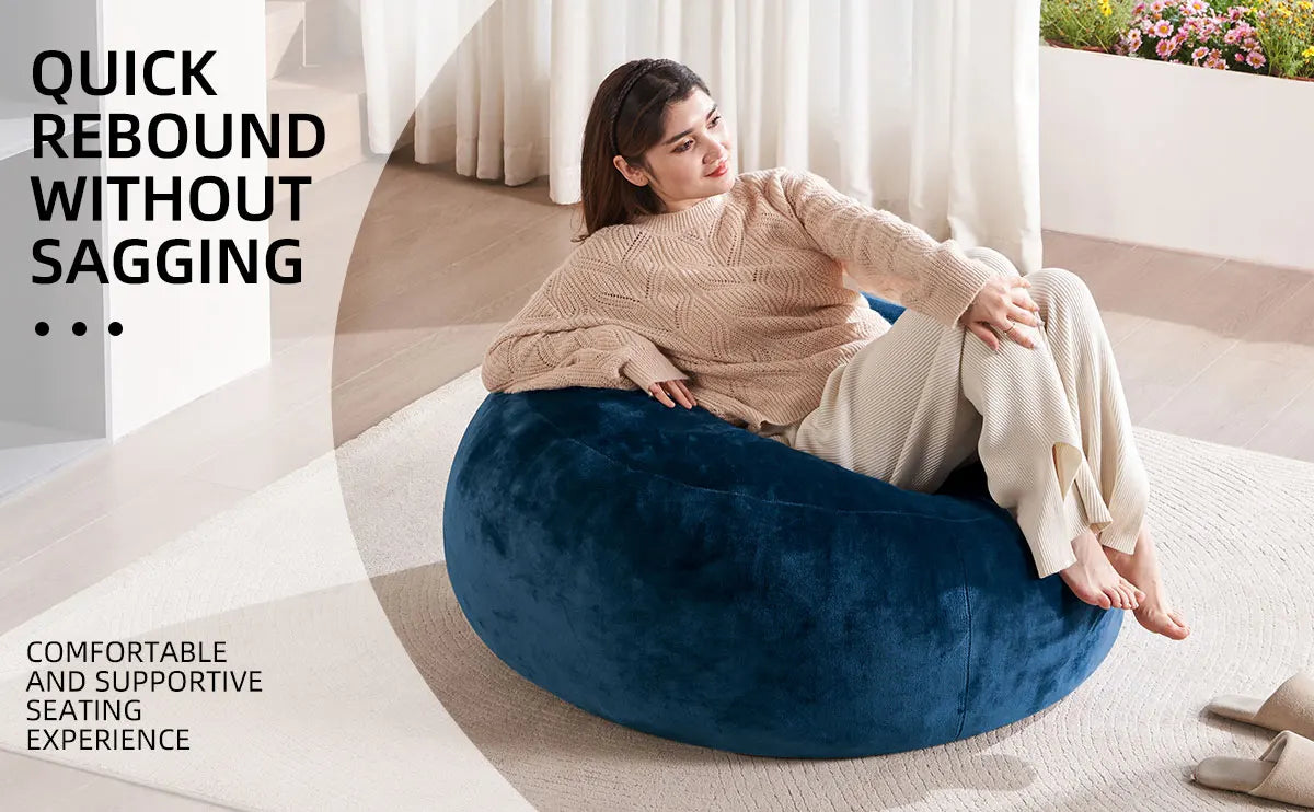 Giant Bean Bag Chair With Filling Included For Living Room