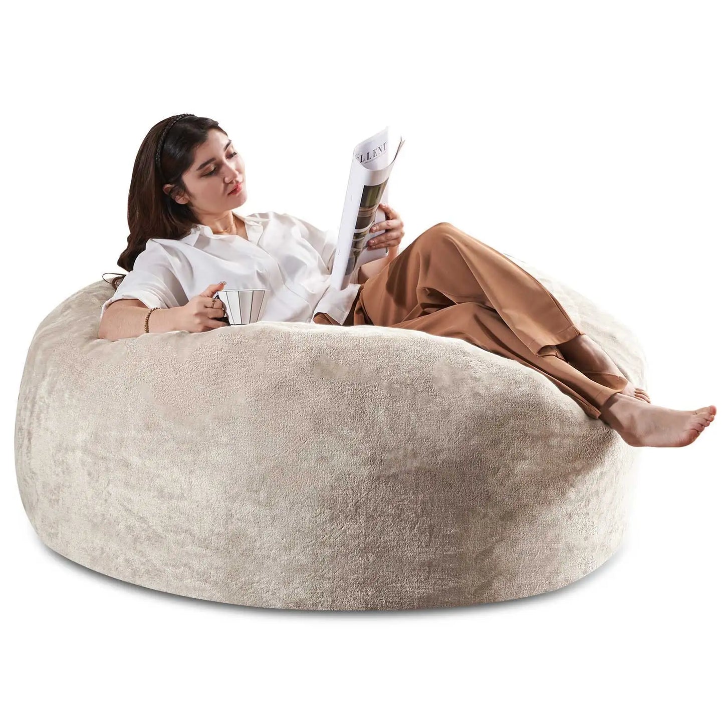 Giant Bean Bag Chair With Filling Included For Living Room