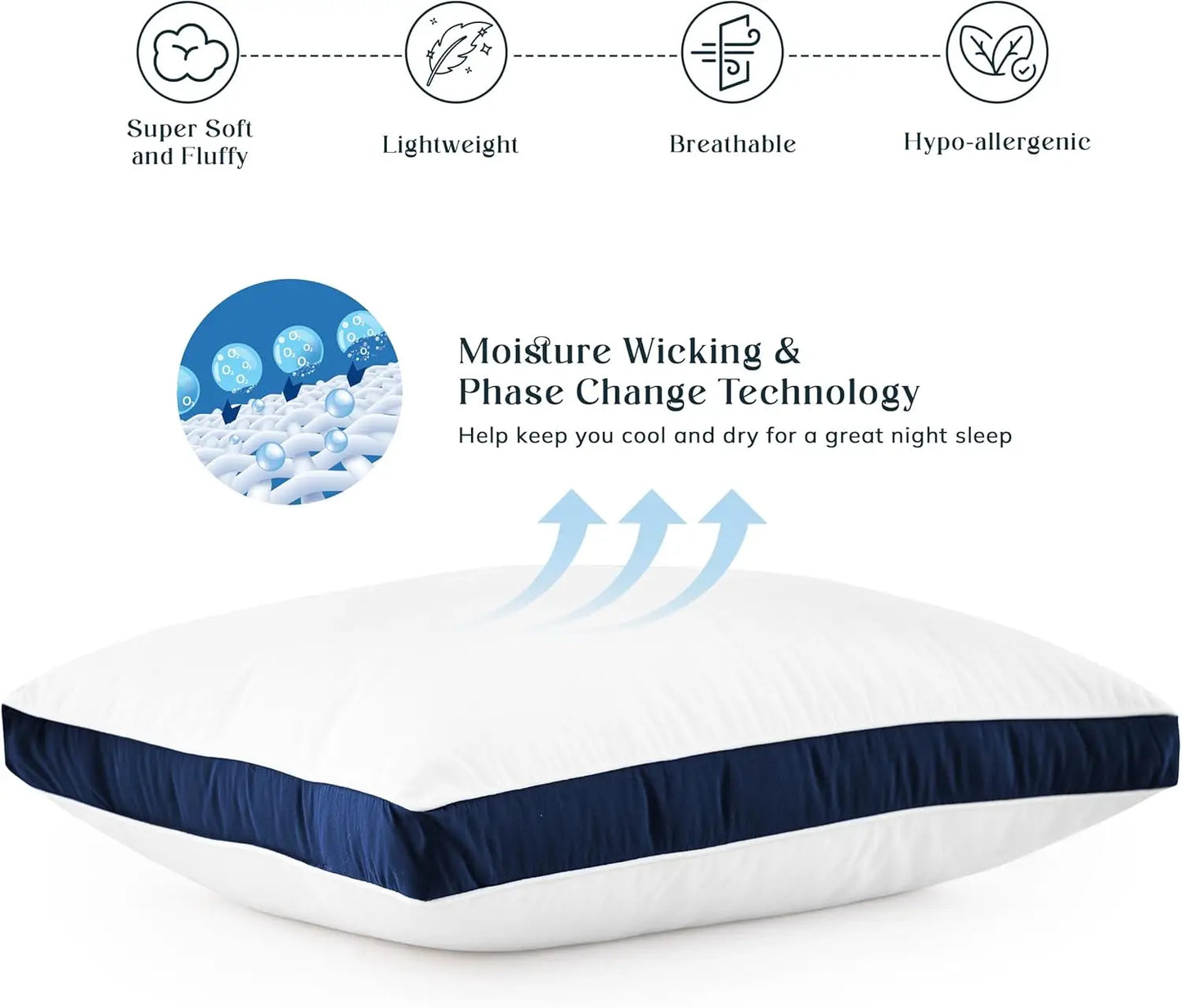 Lux Decor Bed Pillows Set Of 2 Hotel Quality Gusseted Down Alternative
