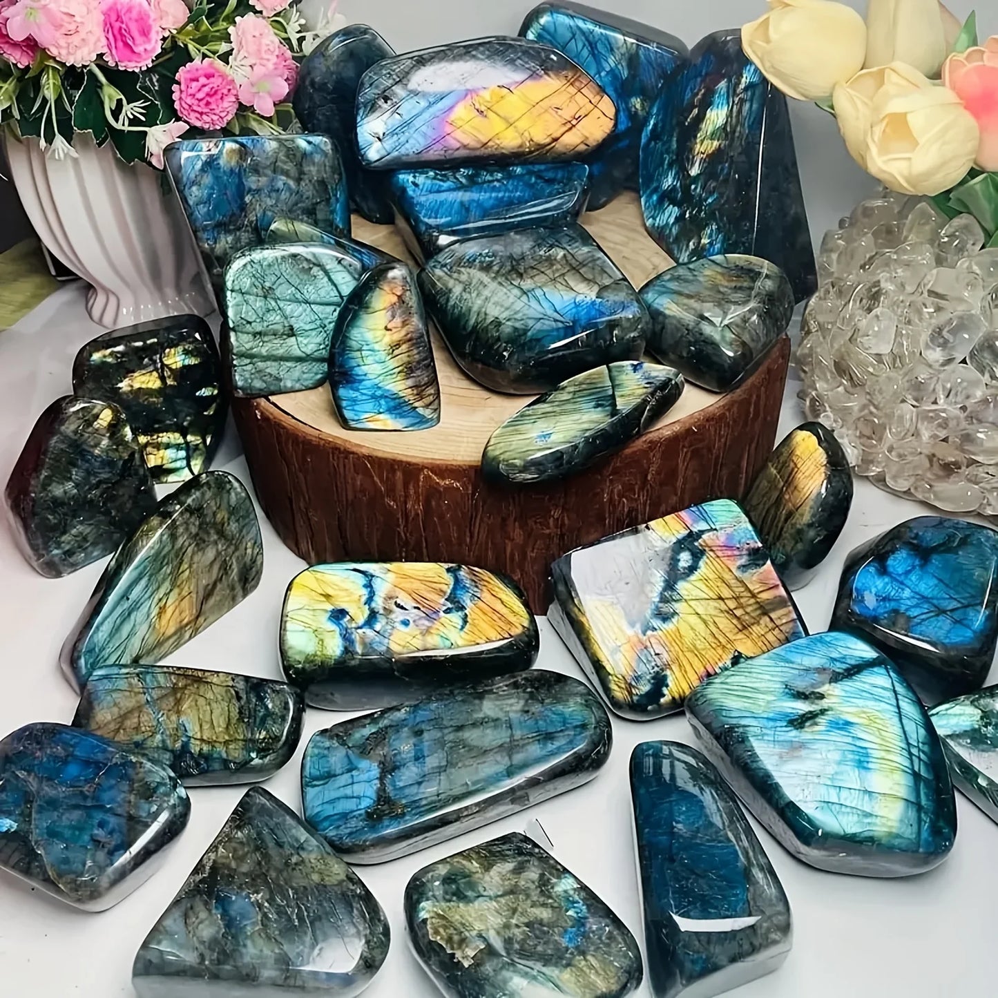 Stunning Labradorite Quartz Free Form For Home Office Decor