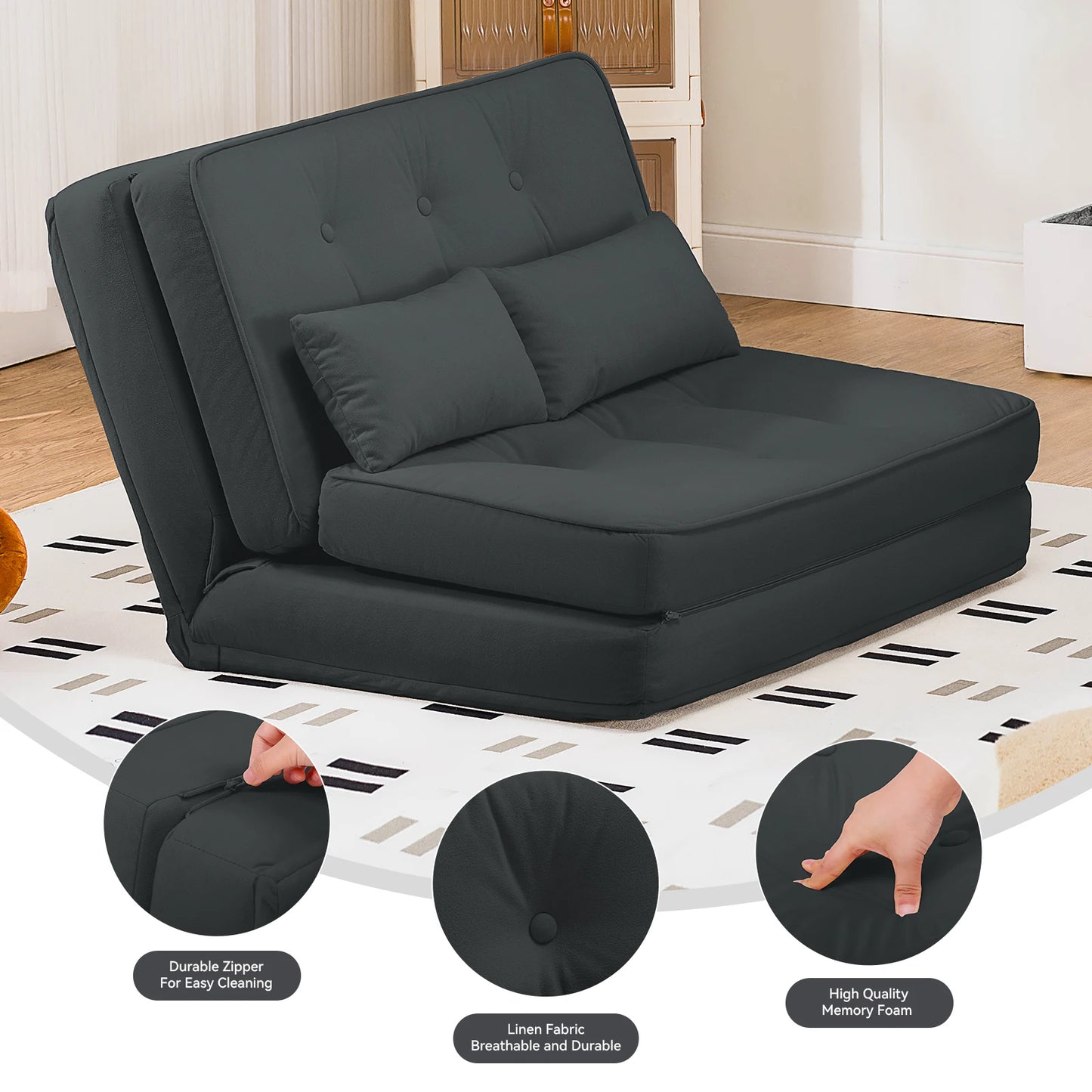 Comhoma Folding Sofa Bed Convertible Sleeper Chair Compact