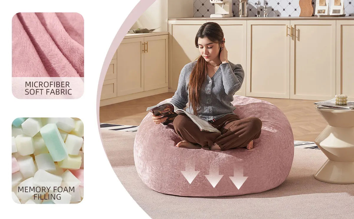 Giant Bean Bag Chair With Filling Included For Living Room