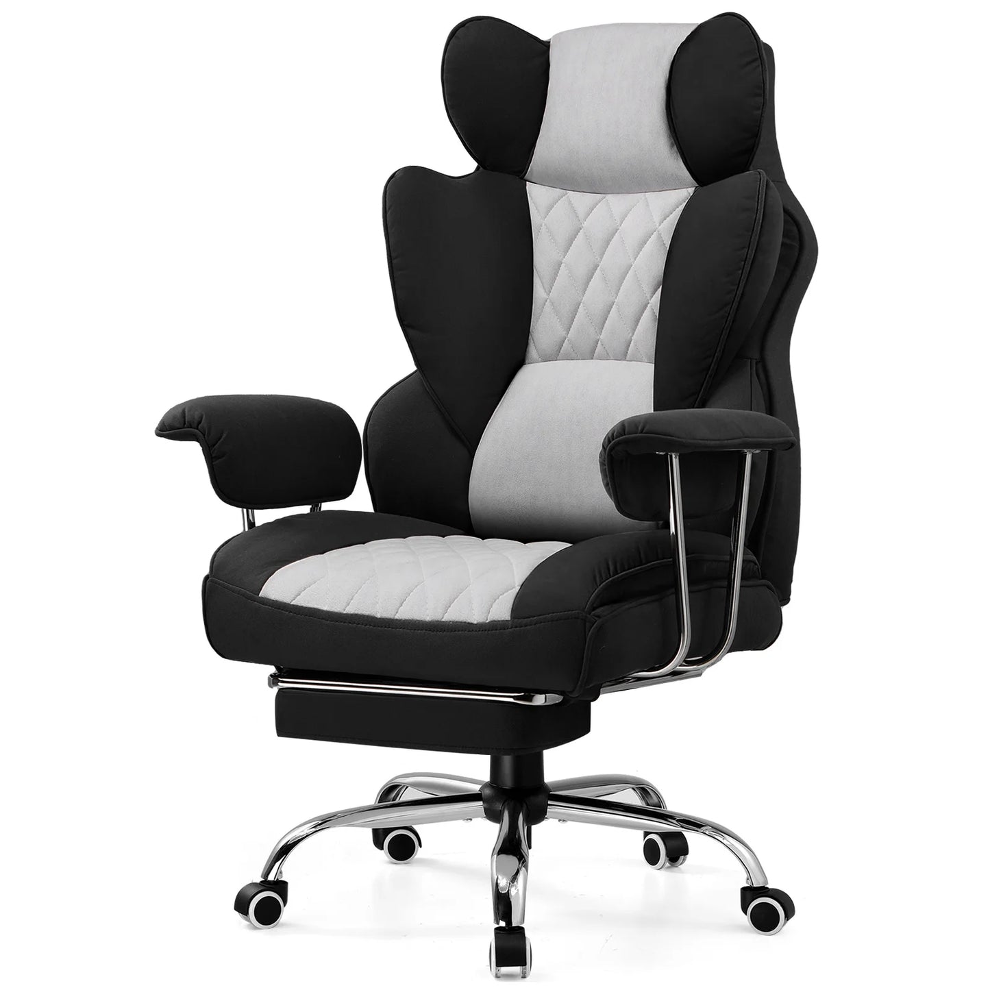 Big and Tall Gaming Chair With Pocket Spring Lumbar Support And Footrest