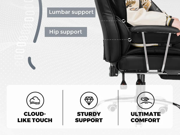 Big and Tall Gaming Chair With Pocket Spring Lumbar Support And Footrest