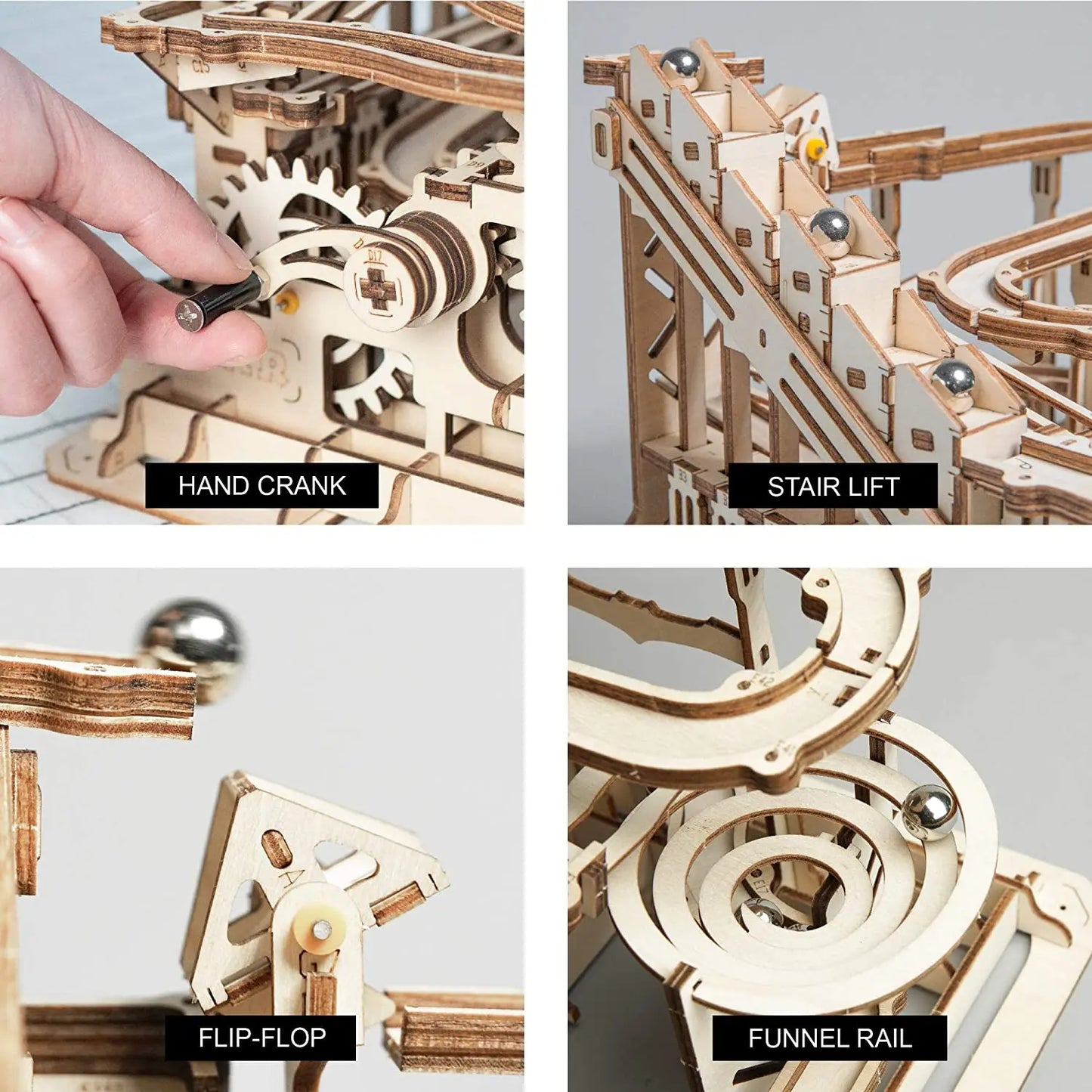 Robotime Rokr 3 Marble Run DIY Wooden Waterwheel Model Kit Gift