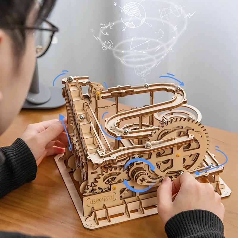 Robotime Rokr 3 Marble Run DIY Wooden Waterwheel Model Kit Gift