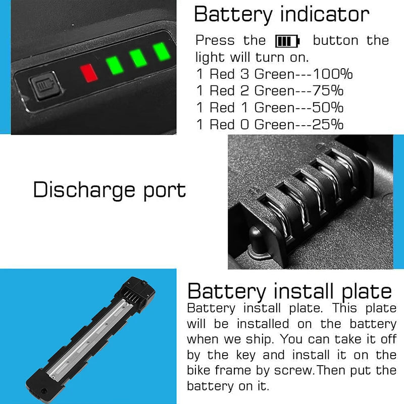 Polly 48V 25Ah Ebike Battery Downtube With 40A BMS 21700