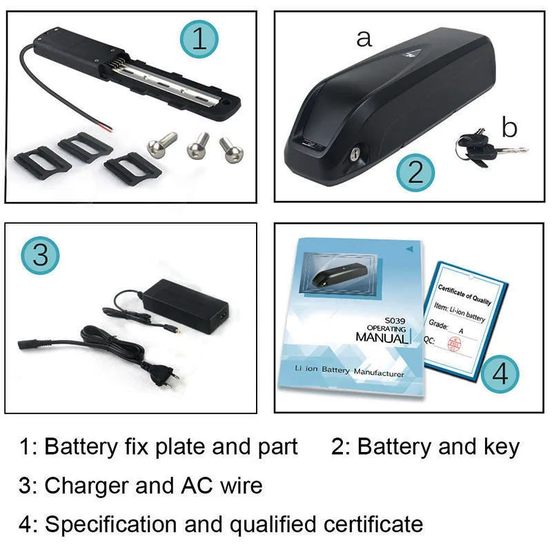 Polly Hailong Ebike Battery 36V 48V 52V 20Ah 18650