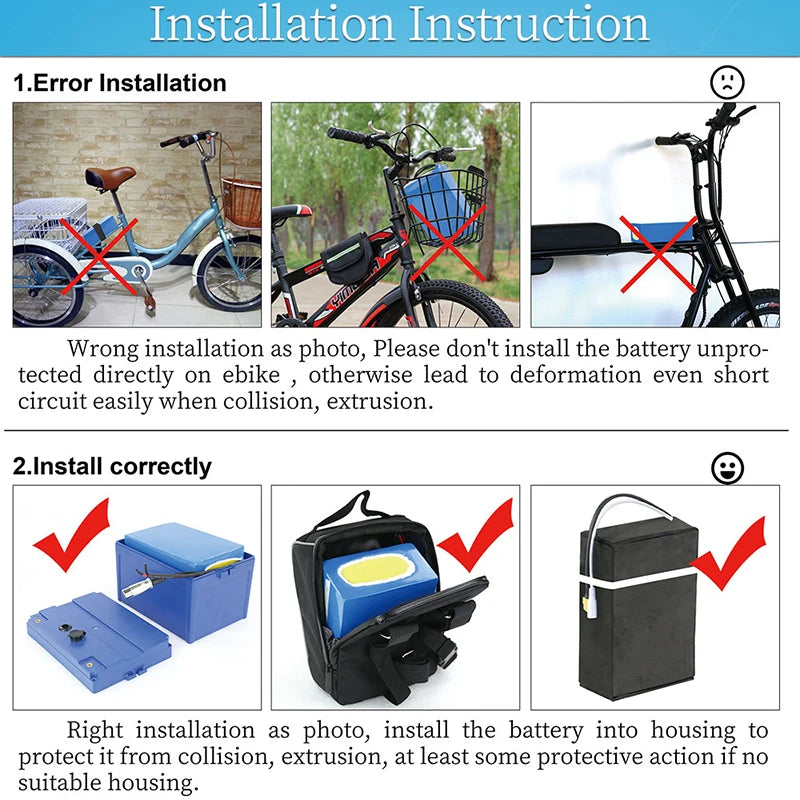 48V Ebike Battery Pack 40Ah for Electric Bicycle Escooter