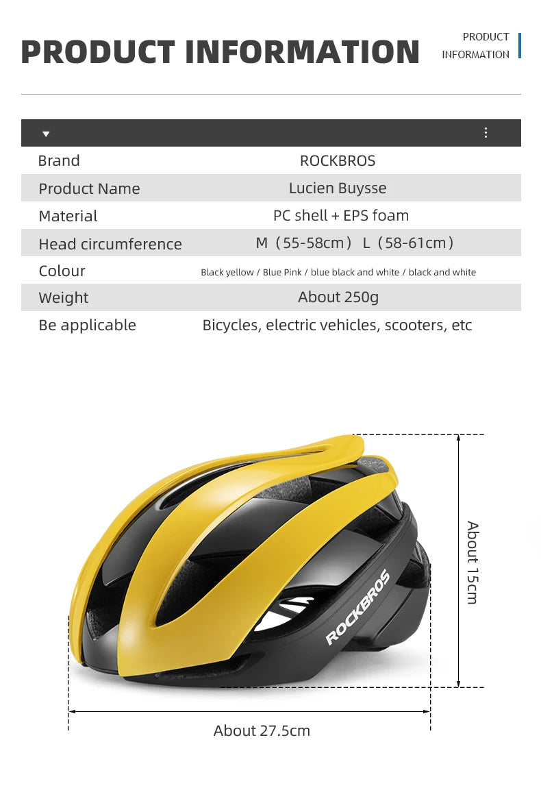Rockbros Ultralight Bicycle Helmet For Road Bike MTB Scooter And Motorcycle