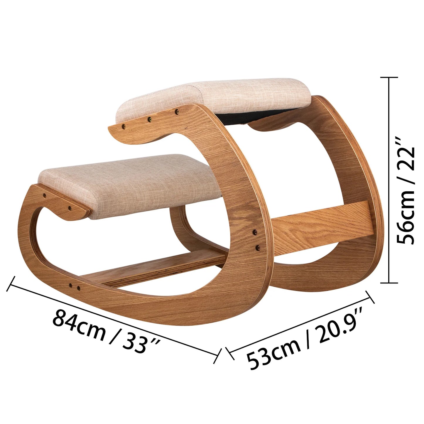 SucceBuy Ergonomic Kneeling Chair With Thick Cushion For Home Office Posture