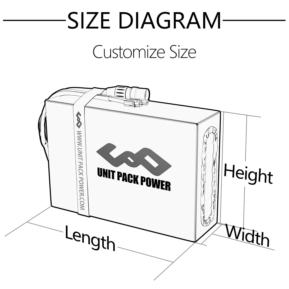 EScooter Ebike Battery Pack 36V 48V 52V 60V 72V Waterproof