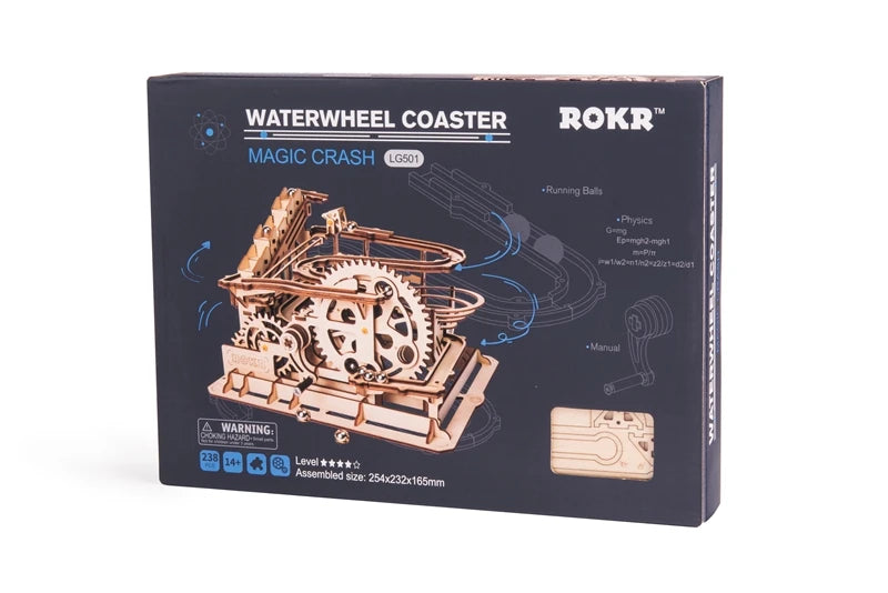 Robotime Rokr 3 Marble Run DIY Wooden Waterwheel Model Kit Gift