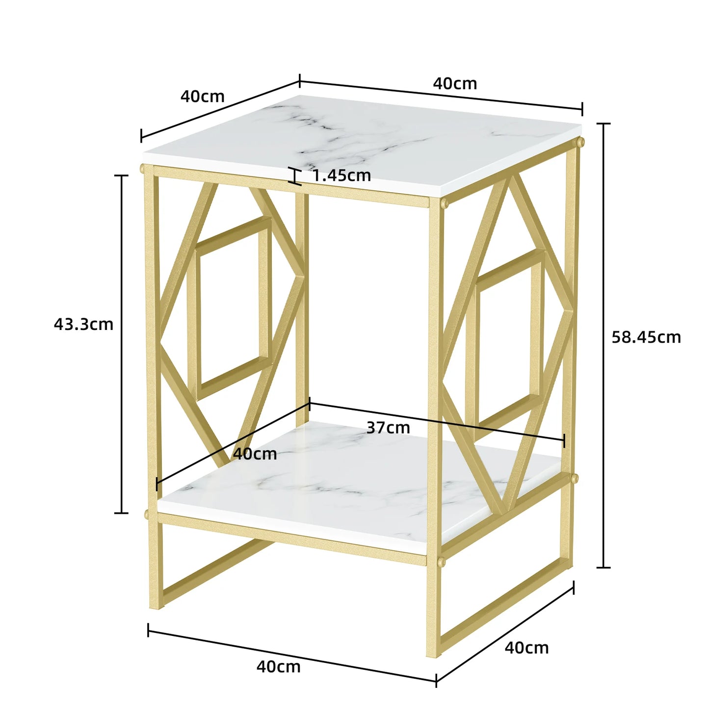 Luxury Marble Coffee Table With Gold Frame For Living Room