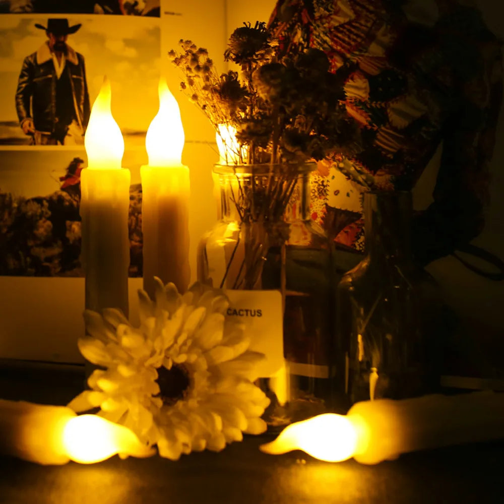 Floating LED Candles With Wand Remote Flameless Decor
