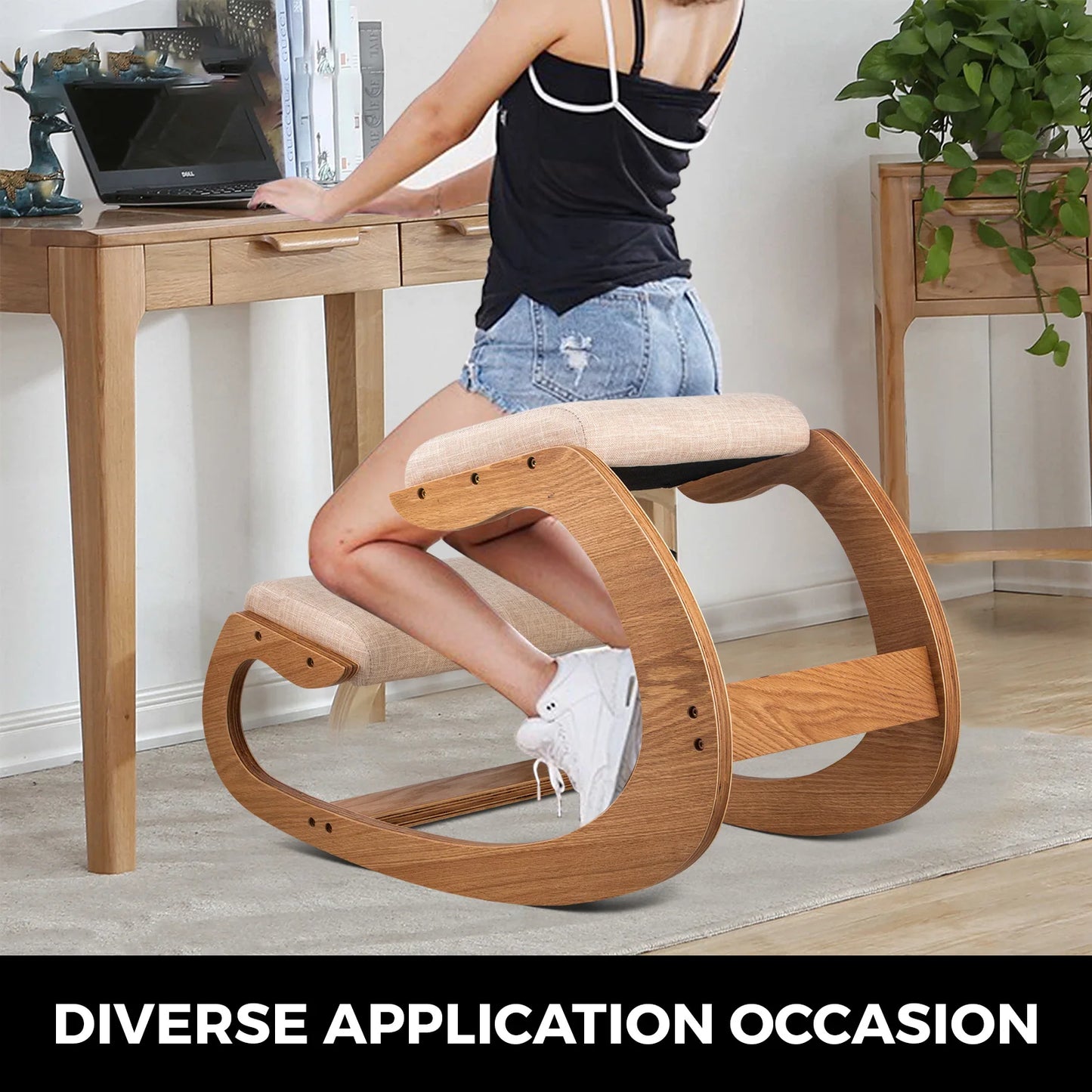 SucceBuy Ergonomic Kneeling Chair With Thick Cushion For Home Office Posture