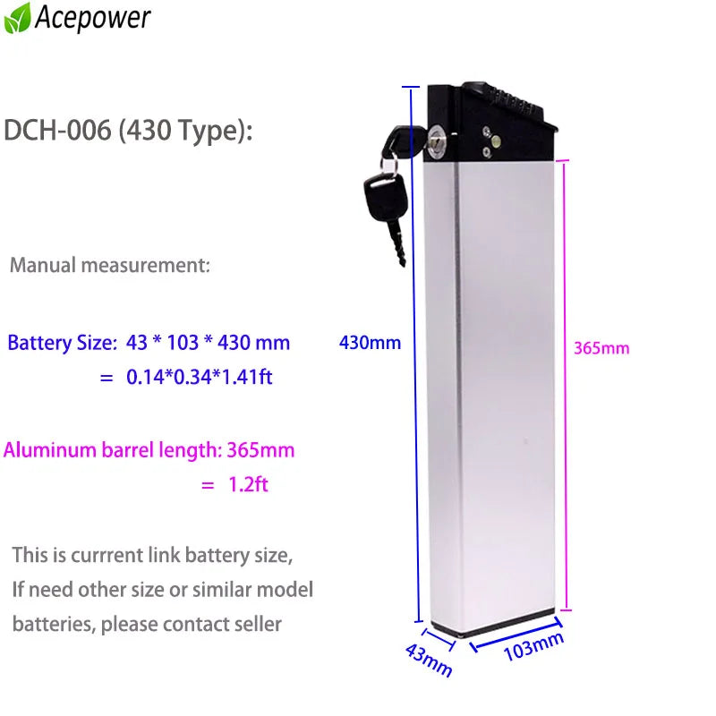 48V Folding E Bike Battery 10 To 20Ah For Samebike LO26