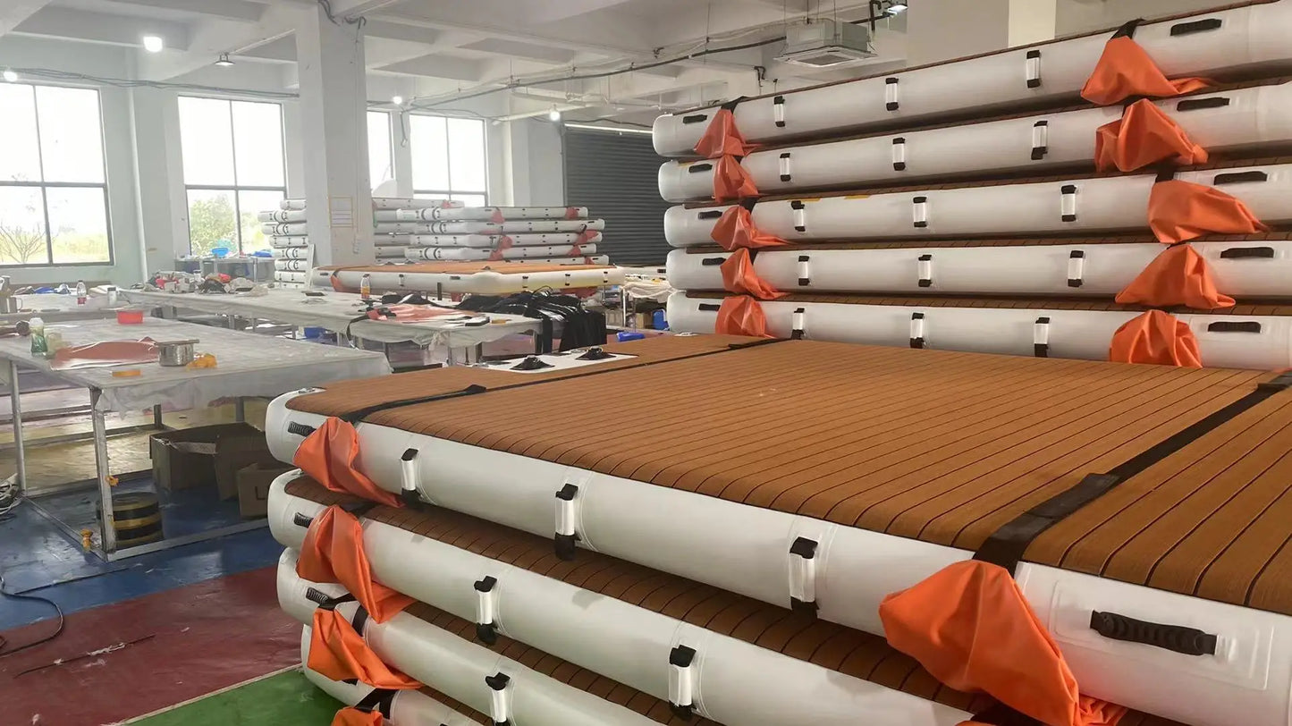 13 Ft Inflatable Pool Float Platform With Non Slip EVA Surface For Yacht Boat