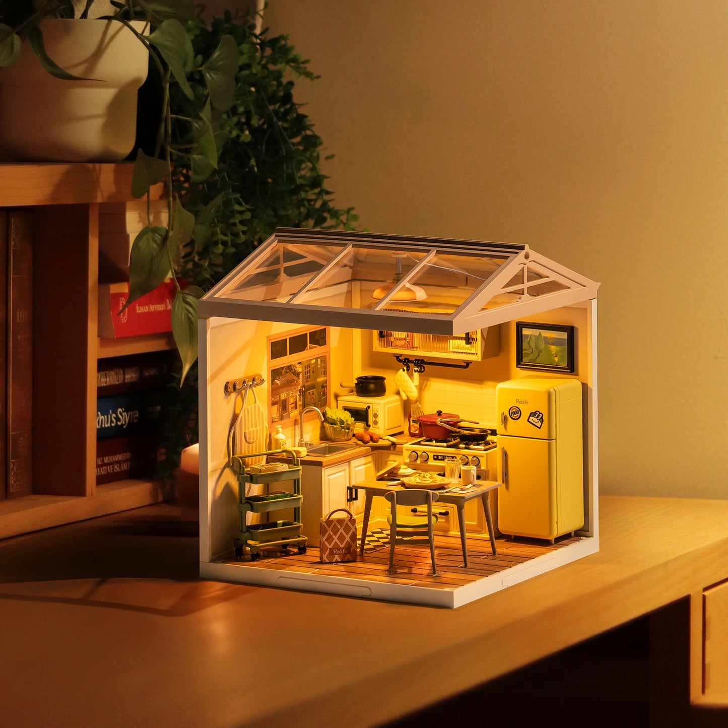 Robotime Rolife 3D Puzzle Happy Meals Kitchen Miniature House Kit
