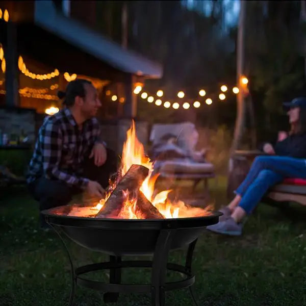 22 Inch Curved Feet Iron Brazier Wood Burning Fire Pit