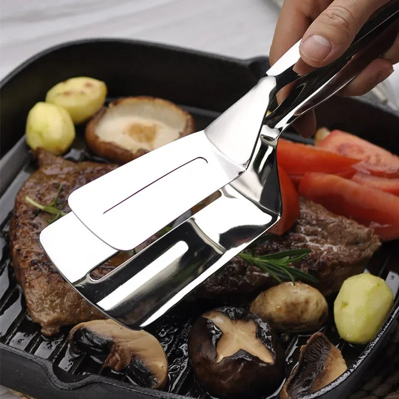 Steel Frying Shovel Clip Multifunctional Bbq Tongs Tool