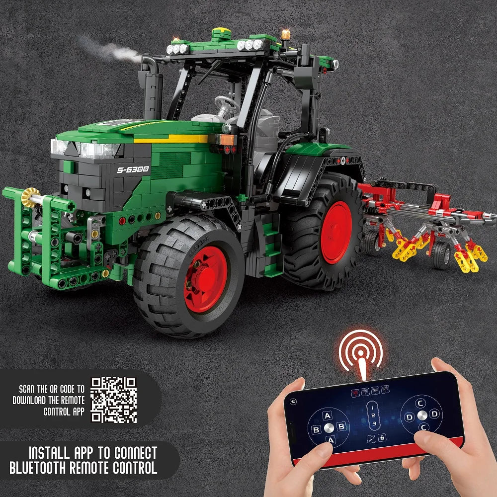 Farm Tractor Building Blocks Set 1828 Pieces Remote Control Toy Ages 14 And Up