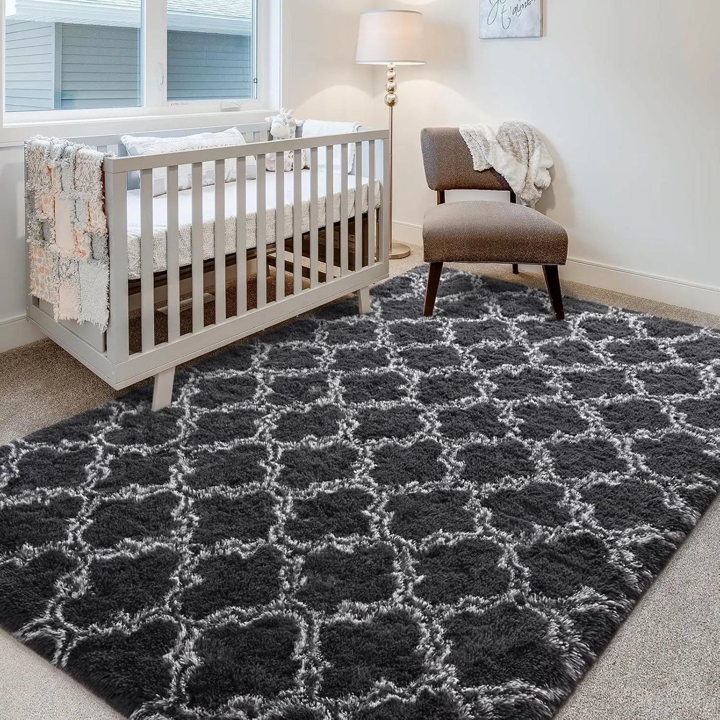 Large Shag Area Rugs for Bedroom Super Soft Plush Fluffy Carpet Non Slip Indoor Floor Rug for Kids Nursery Girl