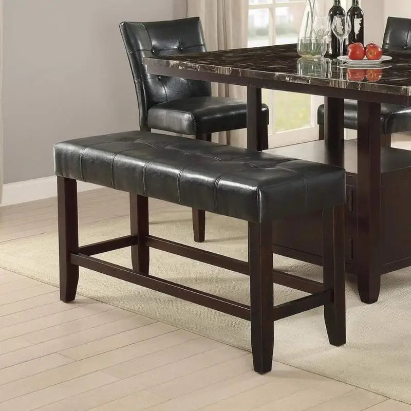 6 Piece Counter Height Dining Set With Faux Marble Table And Storage