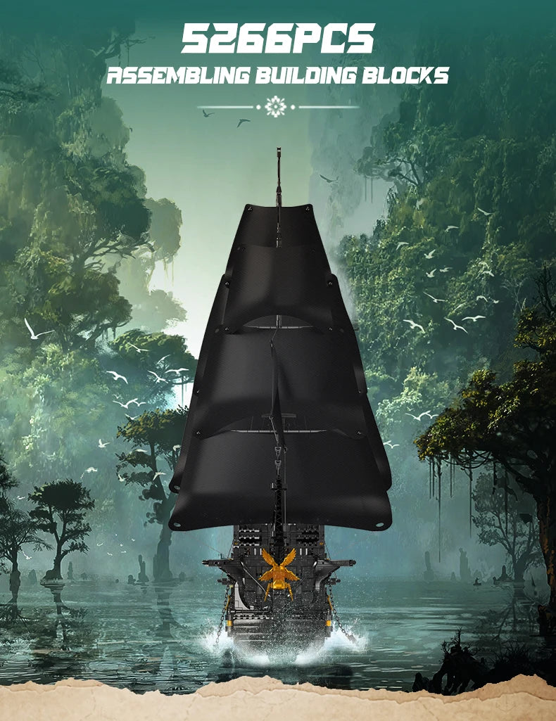 Mould King 13186 Pirate Ship Building Block Set The Big Black Pearl Kids Gift