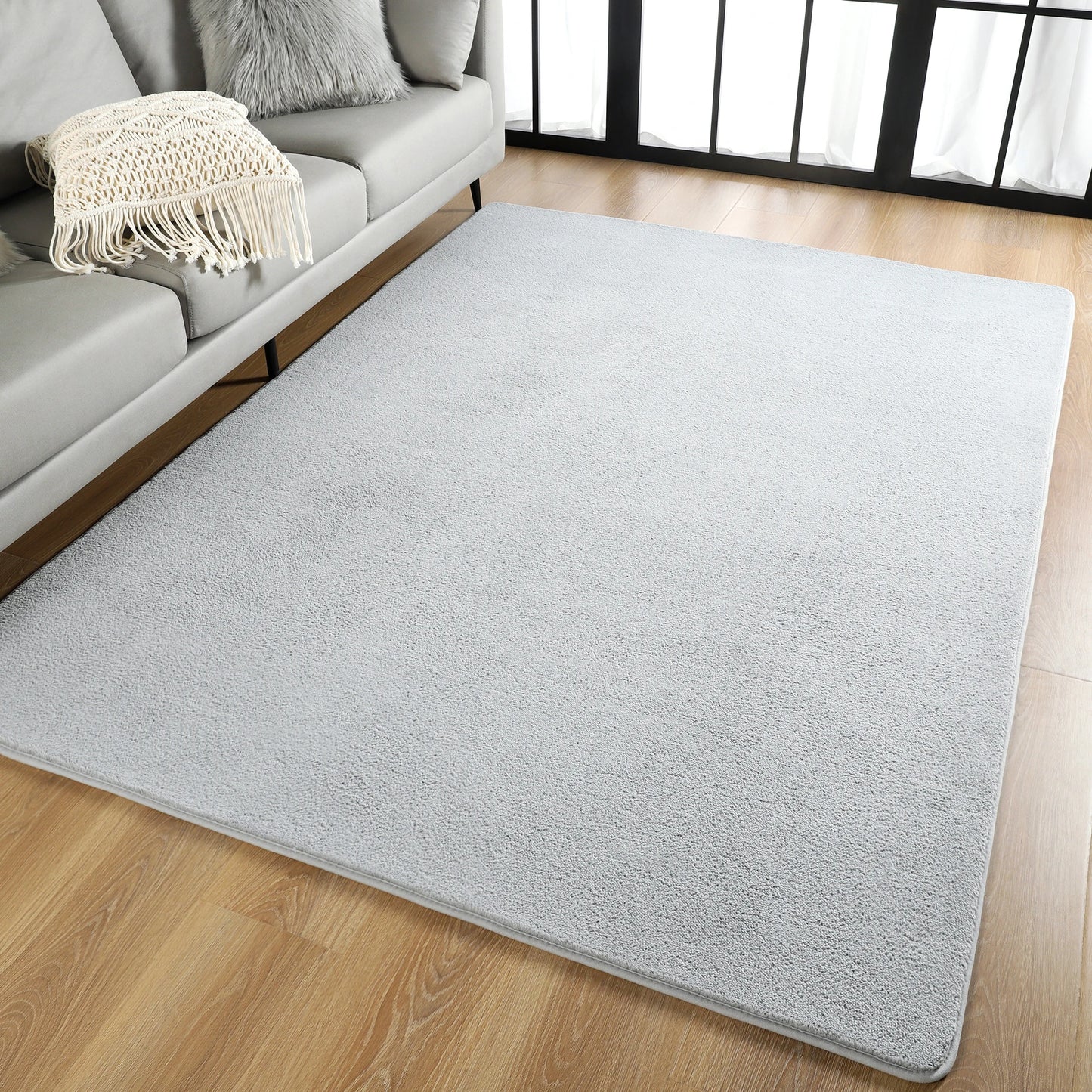 Black Rugs Living Room Carpet Nonslip Bedside Rugs Large Soft Floor Rug Children Game Mat Rectangular Home Decoration