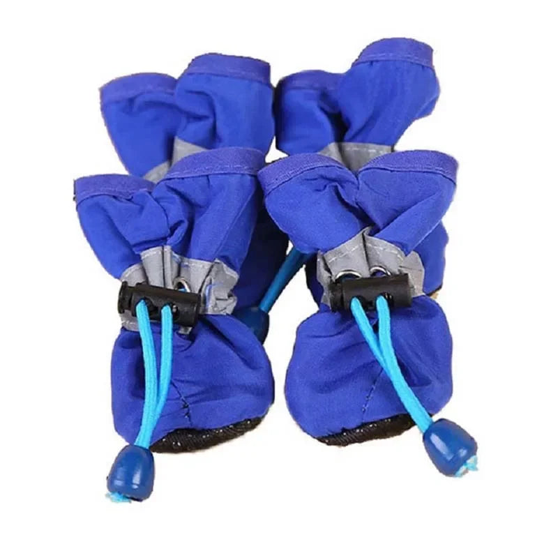 4Pcs Dog Rain Snow Boots Waterproof Anti Slip Thick Warm for Small Pets