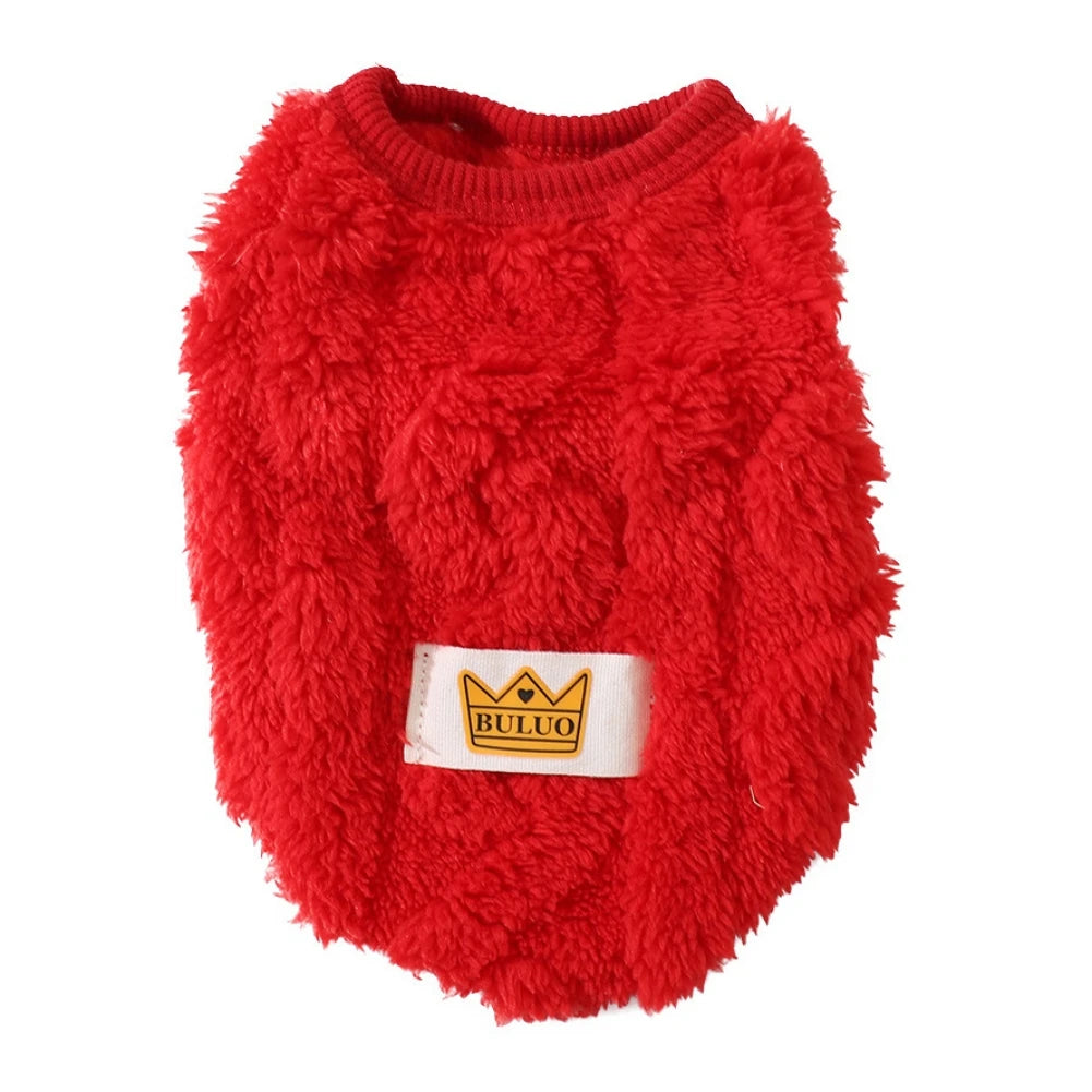 Solid Cute Wavy Double Sided Puppy Kitten Warm Coat Sweater for Small Dogs Cats