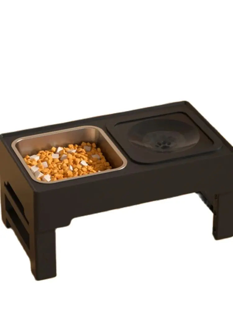 3 In 1 Stainless Steel Slow Feed Water Bowl Adjustable Height For Dogs And Cats