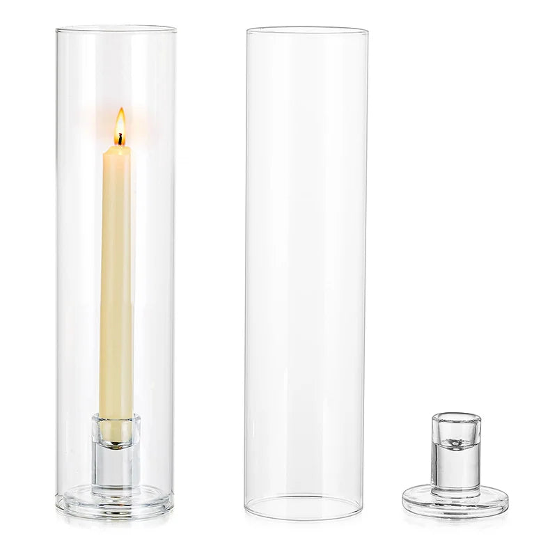 Wind Resistant Hurricane Candle Holders Cylindrical Covers