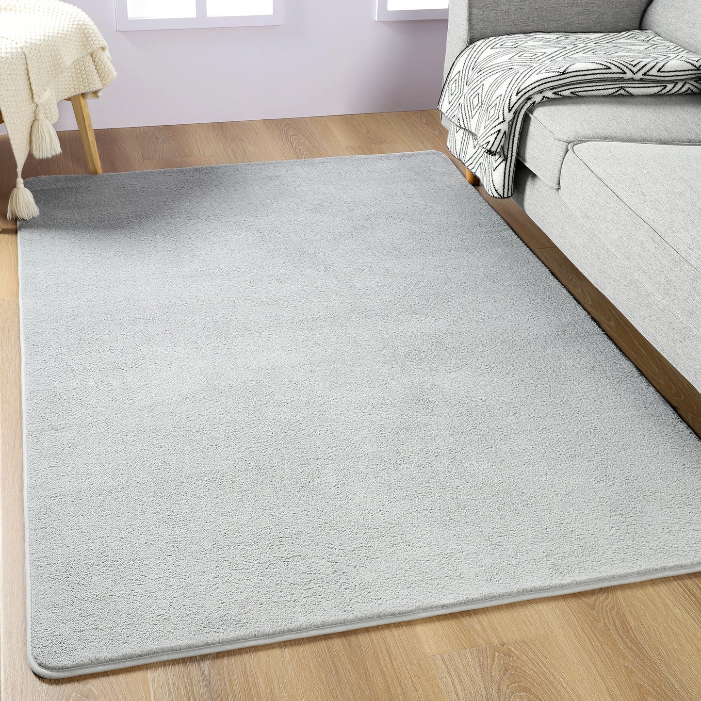 Black Rugs Living Room Carpet Nonslip Bedside Rugs Large Soft Floor Rug Children Game Mat Rectangular Home Decoration