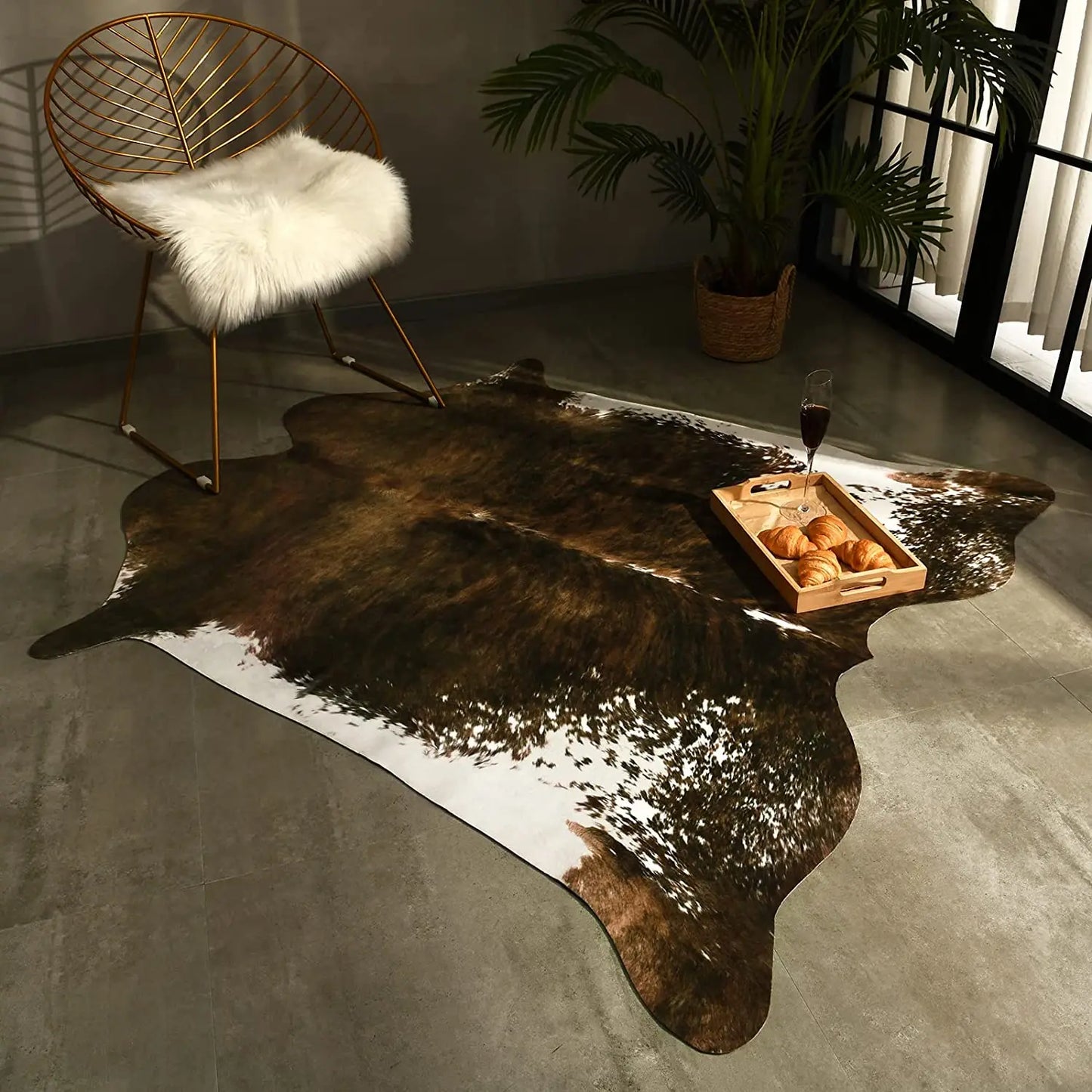 American Style Animal Print Faux Fur Cowhide Rug for Bedroom Living Room Carpet Home Decoration Floor Mats