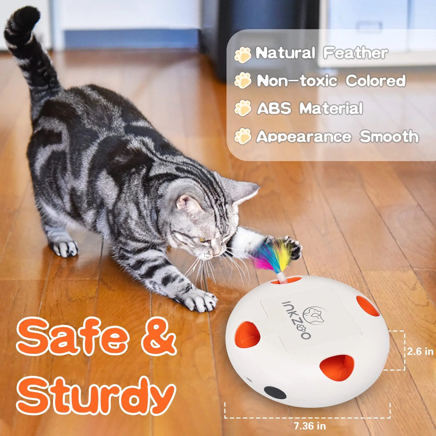 INKZOO Interactive Cat Toys For Indoor Cats Whack A Mole