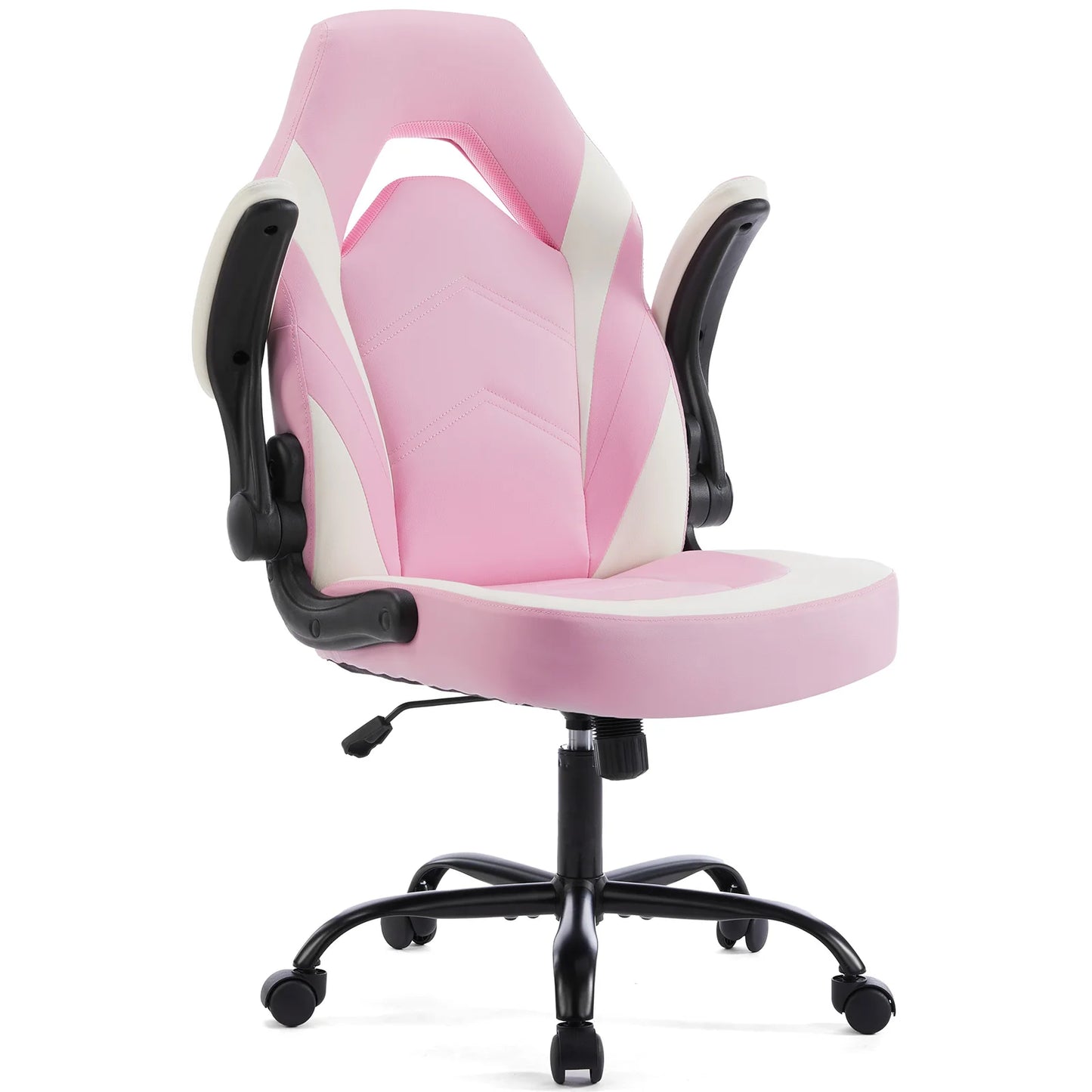 Ergonomic PU Leather Gaming Chair With Adjustable Flip Up Armrests For Office