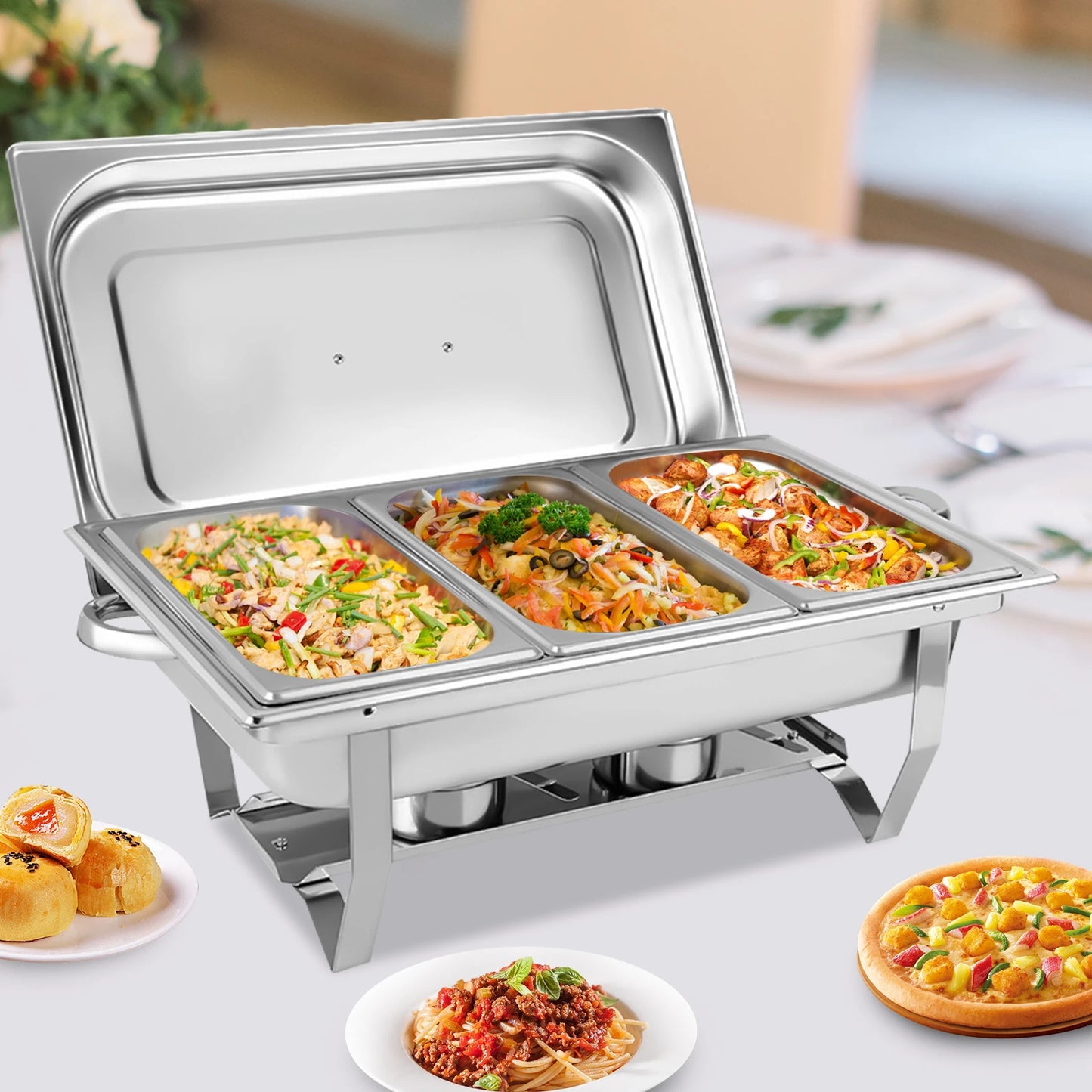 Stainless Steel Tableware Set Folding 3-Frame Dining Stove 4KG Ideal For Buffets Hotel