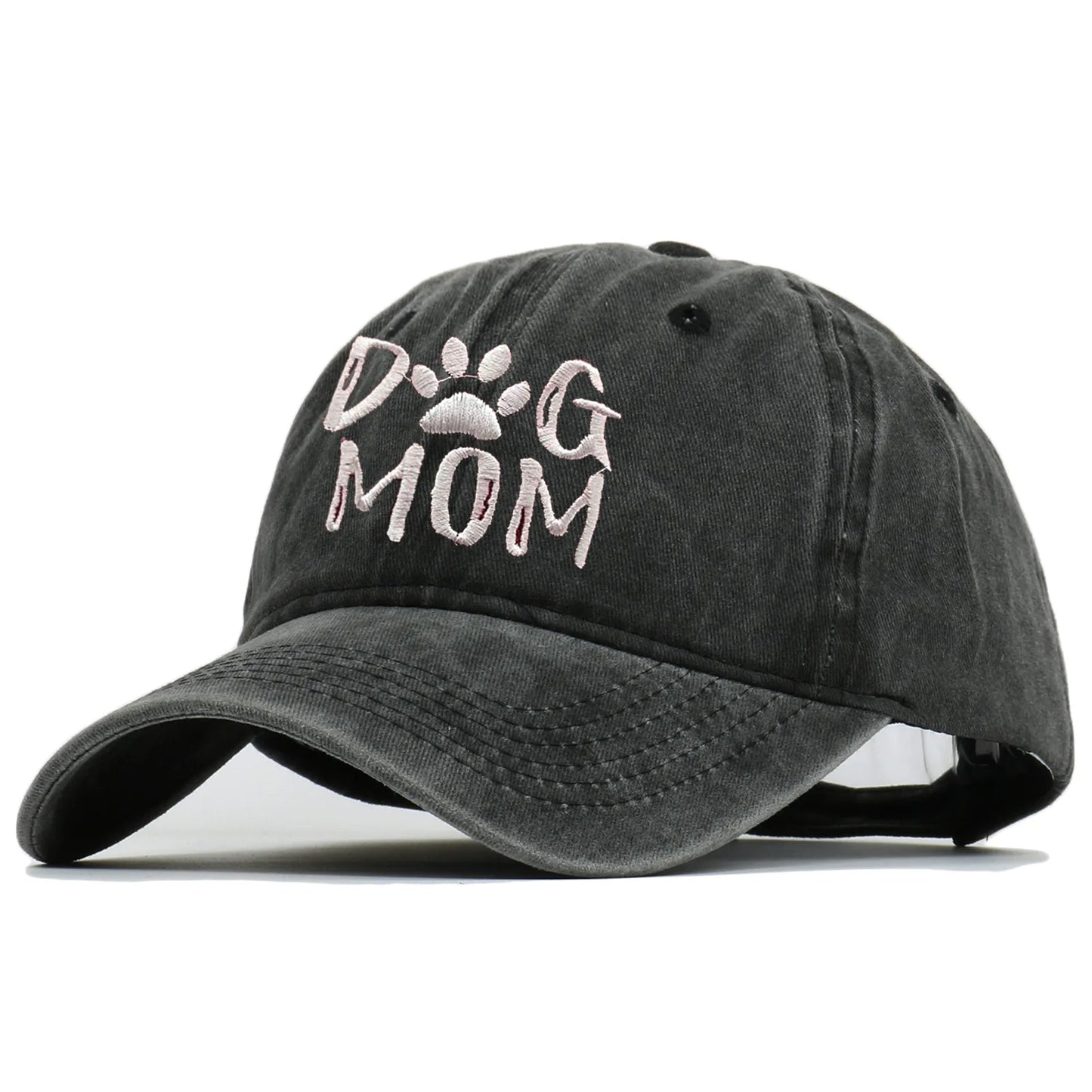 Embroidery Dog Mom Hat Cotton Washed Baseball Cap Unisex Outdoor Snapback Y2K