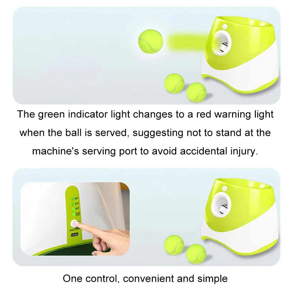 Pet Prime Automatic Dog Ball Launcher With 3 Tennis Balls For Indoor Outdoor