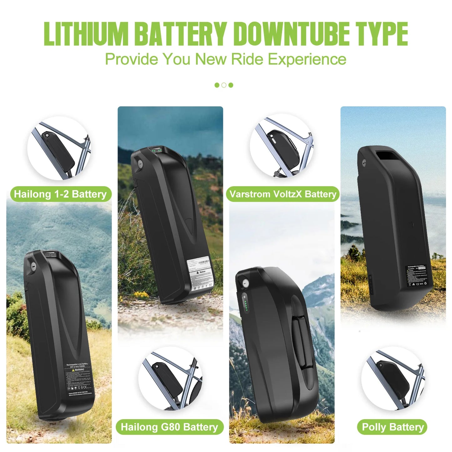 Original Ebike Battery 48V 52V 36V Hailong 18650 21700 Pack