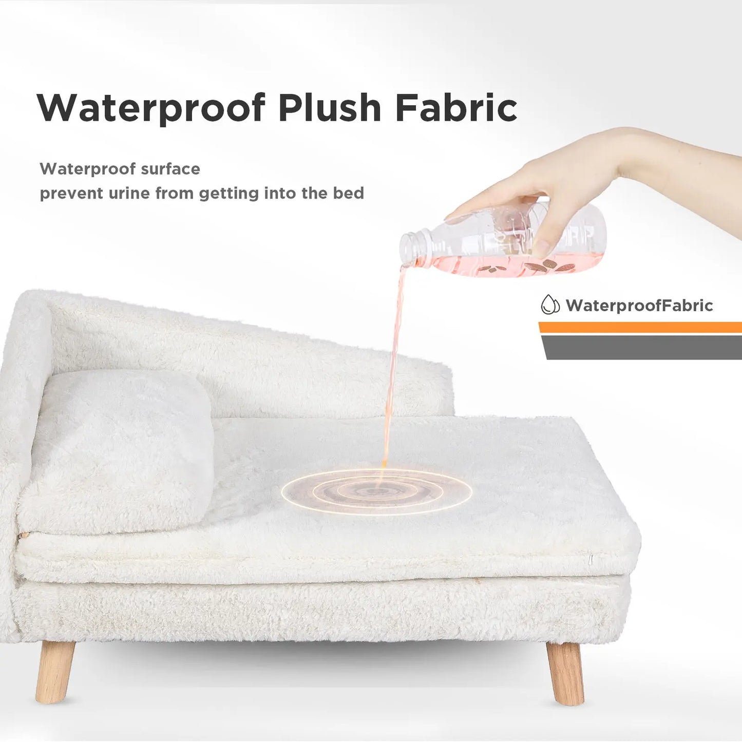 Elevated Pet Bed With Solid Wood Legs Dog Cat Sofa Plush